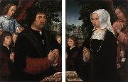 HORENBOUT, Gerard Portraits of Lieven van Pottelsberghe and his Wife sf oil